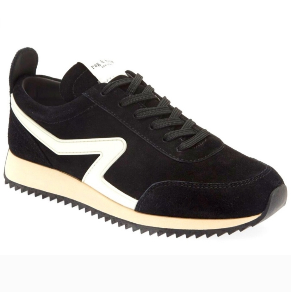 Rag & Bone Retro Sneaker, Black Suede, Size 7